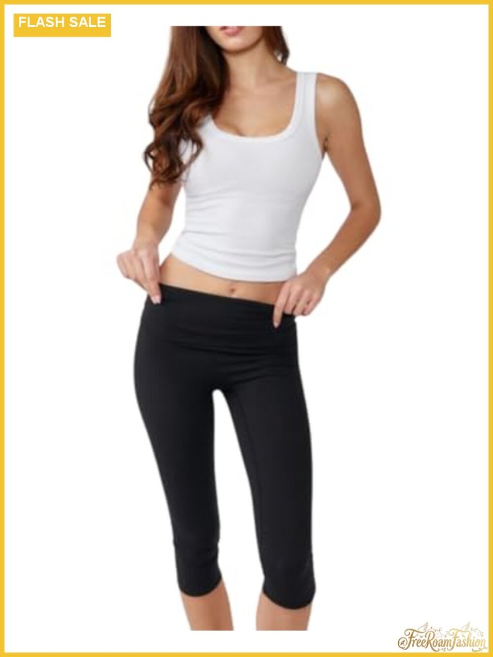 Foldover Lounge Everyday Capri Athleisure Leggings Yoga Pants